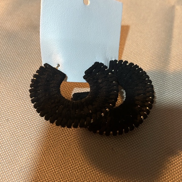 Free People See If I Care Suede Hoops-Black - Picture 2 of 3